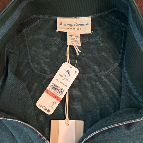 Tommy Bahama Teal Zip-Up Sweater - Picture 2 of 9